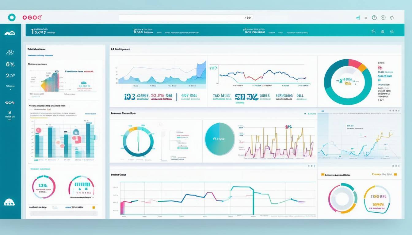 An image of a digital publishers dashboard displaying viewability metrics ad placements ad formats page load times user behavior data and strate